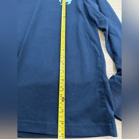 GOAT USA Navy Long Sleeve T-shirt Size Medium Discoloration - Picture 6 of 10